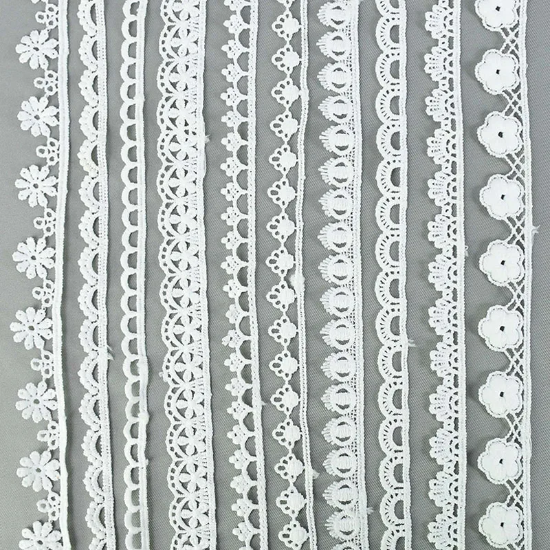 5Yards qualité blanc dentelle ruban ruban 10-40mm dentelle garniture bricolage brodé à la main vêtements couture dentelle tissu ruban artisanat