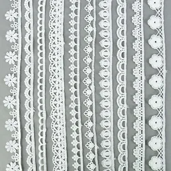 5Yards qualité blanc dentelle ruban ruban 10-40mm dentelle garniture bricolage brodé à la main vêtements couture dentelle tissu ruban artisanat