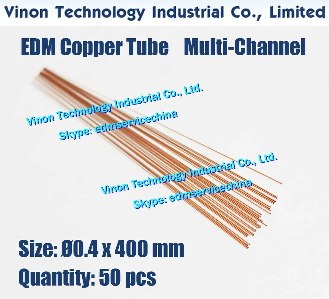 (50pcs/bag) 0.4x400MM Copper Tube Multichannel (1 Web type), EDM Multihole Copper Tube Electrode 0.4x400mm, Tubing Drill EDM