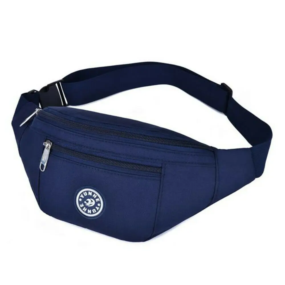 New Fashion Men Women Waist Bum Bag Fanny Pack Belt Money Pouch Wallet Zip Travel Hiking Bag Black Blue Red Gray