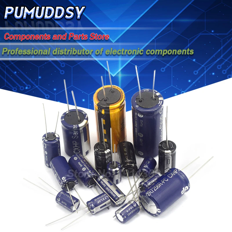 2PCS super capacitor farad capacitor 2.7V  2F 3.3F 4F 4.7F 5F 6F 7F 8F 10F 15F 20F 25F 30F 60F