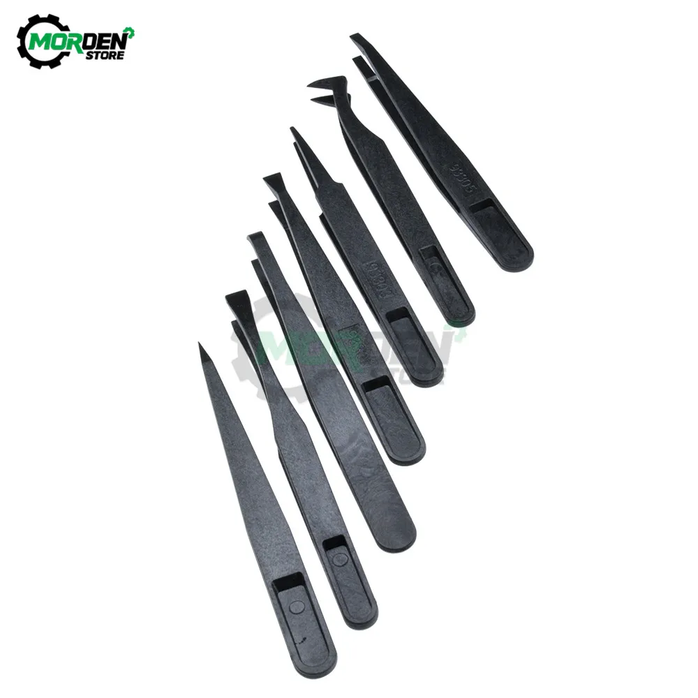 7Pcs Anti-Statische Rvs Tweezer Set Onderhoud Reparatie Tool Kit Anti Statische Model Maken Tool Hand Tool set Dropship