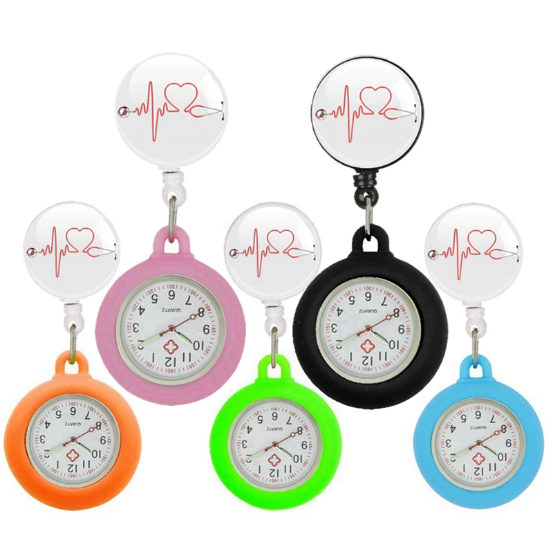 colourful nurse doctor hospital Stethoscope Heartbeat glasses fashion women mens medical Retractable Pediatrics pocket watches