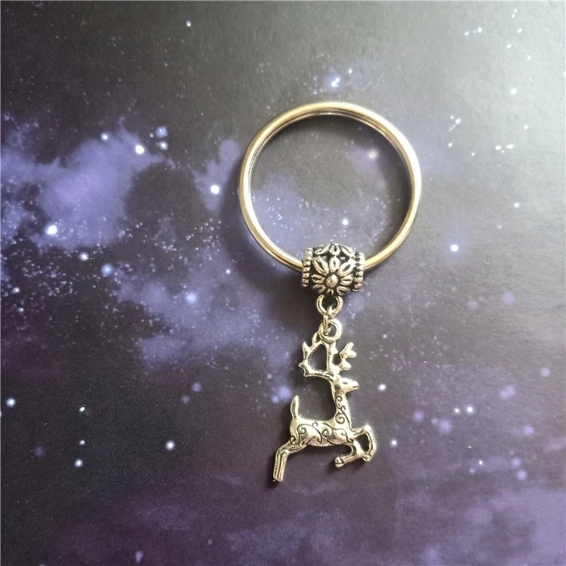 Reindeer Keychain, Deer Keyring or Purse Charm, Xmas Jewelry Key Ring, Christmas Jewelry, Fantasy animal Keychain for Bags