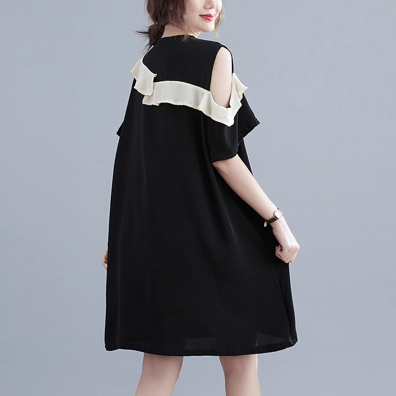 Loose Off Shoulder Sexy Dress for Ladies, Casual Summer Dress, Large Size, 140kg, 8XL, 7XL, 6XL, 5XL, New Fashion