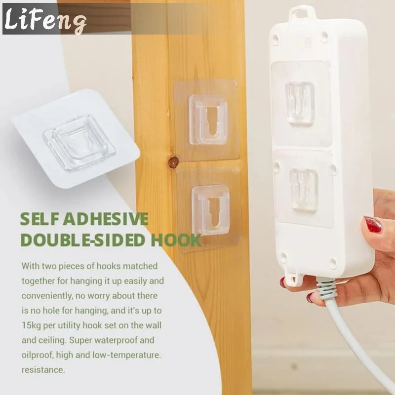 

Double-Sided Adhesive Wall Hooks Hanger Strong Transparent Hooks Suction Cup Sucker Wall Storage Holder For Kitchen Bathroo