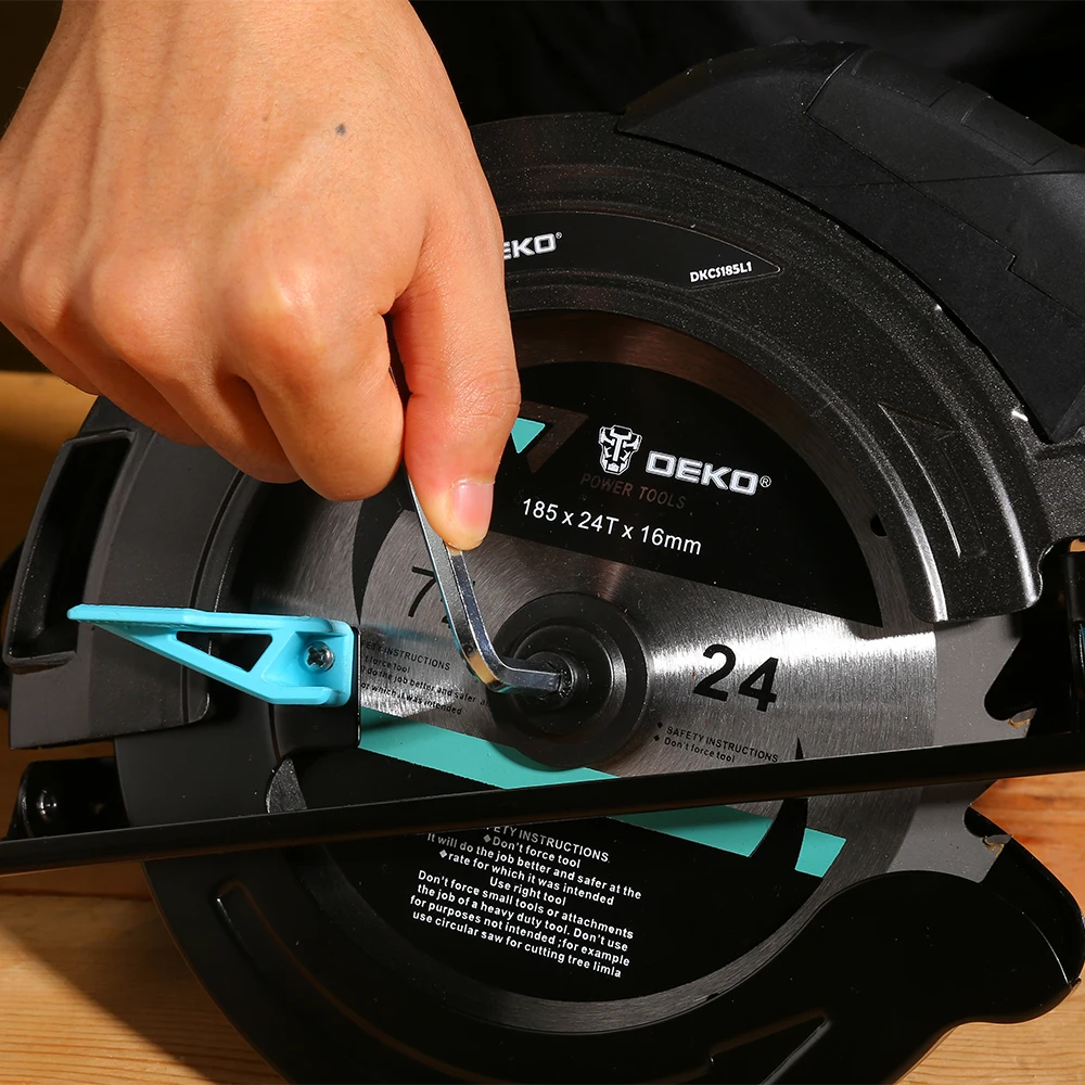 Deko-serra circular elétrica embutida, 185mm/1500w, máquina de corte multifuncional, ferramentas elétricas com cabo auxiliar, guia a laser