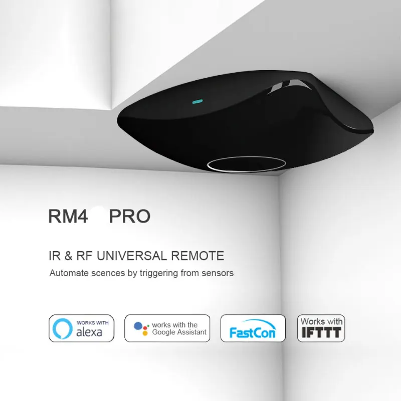 2021 Broadlink RM4 Pro IR/RF Universal Remote Controller HTS2 Temp and Humidity Sensor Work with Alexa Google Home