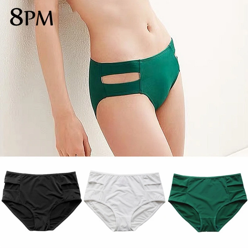 Hollow Iced Silk Panties for Women, High Waist Briefs, Comfortable Shapingabdomen Underwear, Sexy Knickers, Japan Style