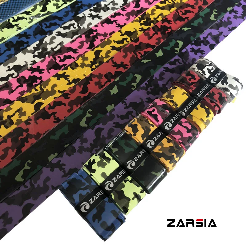 8pcs ZARSIA Sticky Printing Tennis Overgrips camouflage Badminton Racket Grips Sweatbands Squash Absorbed Wraps Tapes