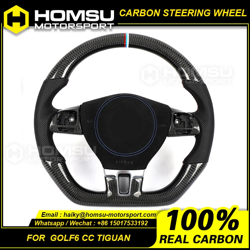 Custom alca ntara led carbon fiber LED steering wheel For vw Golf6 CC tiguan racing wheel convertible