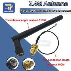 2.4GHz 3dBi WiFi 2.4g Antenna Antenna RP-SMA router wireless maschio + 17cm PCI U.FL IPX a RP SMA cavo Pigtail maschio ESP8266 ESP32