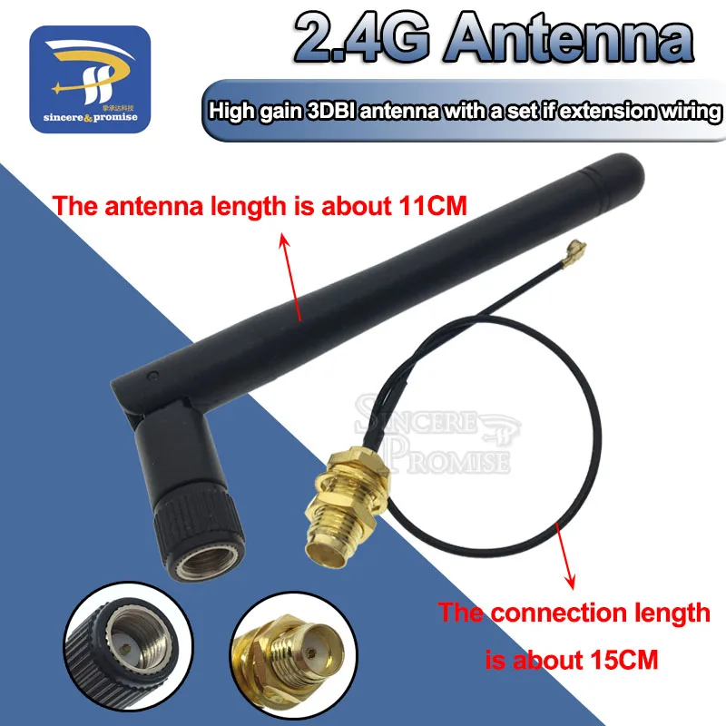 2.4GHz 3dBi WiFi 2.4g antena RP-SMA męski router bezprzewodowy + 17cm PCI U.FL IPX do RP SMA męski kabel pigtailowy ESP8266 ESP32