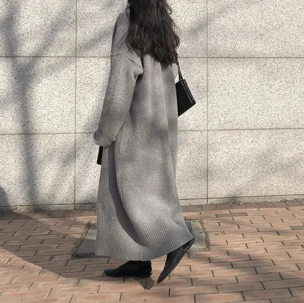 Oversize Winter Sweater Women Cardigan Long Sleeve Long Tops Autumn Female Elegant Knitted Outerwear Sweater Warm New