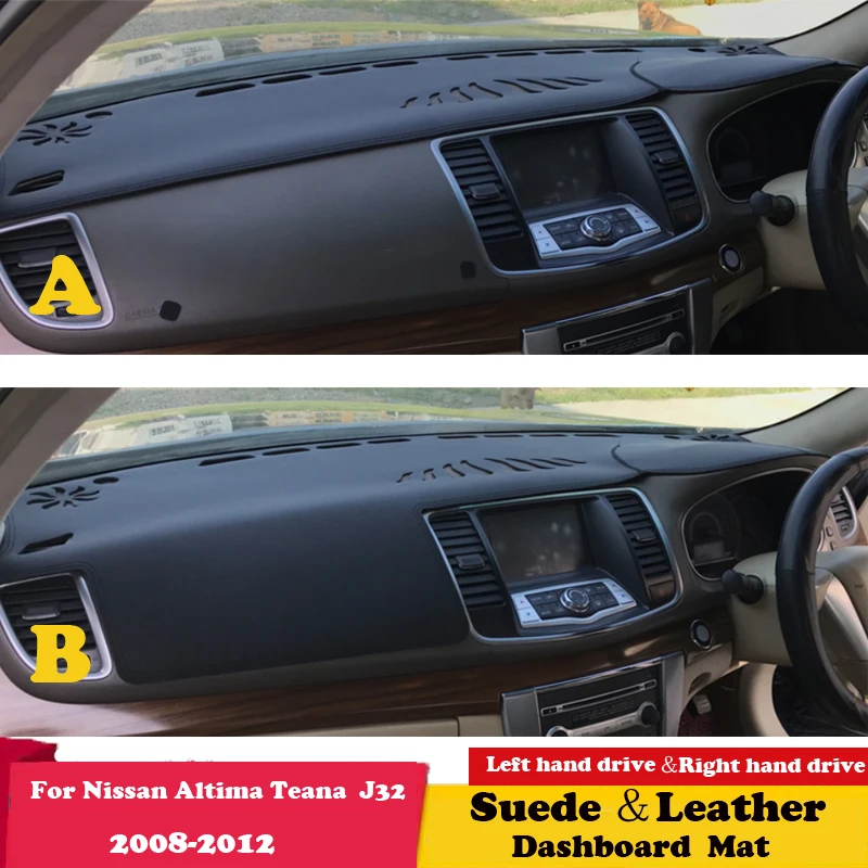 For Nissan Teana J32 2008 2009 2010 2011 2012 Altima Leather Dashmat Dashboard Cover Sunshade Carpet Dash Mat  Accessories Suede