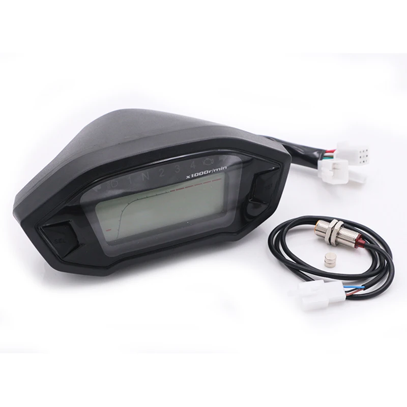 

Universal LCD Motorcycle Digital Speedometer Motorcycle Odometer Backlight Instrument for 2.4 Cylinders meter 13000rpm