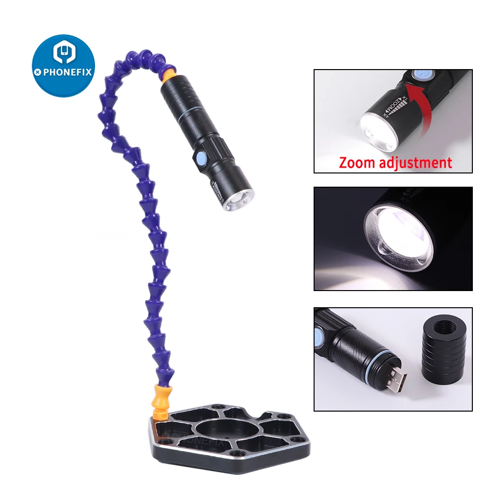 Soldering Helping Hand Third Soldering 6 Flexible Arm Magnifier Soldering Iron Holder PCB Welding Station for RC Drone Repair