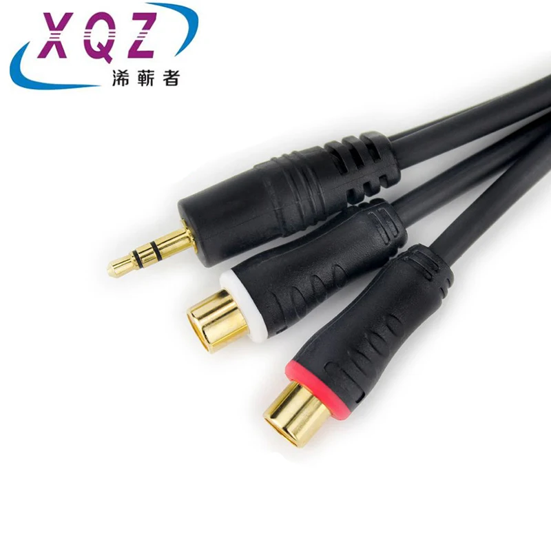 0.2M 3.5mm to RCA female*2 cable 3.5/2RCA female Audio Y Splitter for Speaker Amplifiers Laptop Phone Aux Cable