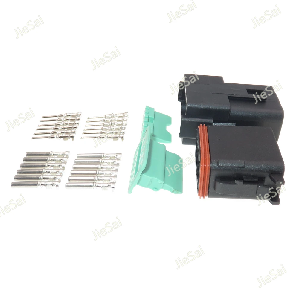 12 Pin Auto Sealed Wire Socket For Excavator Crane 1.6 Series DT04-12P DT04-12S Car Window Waterproof Wiring Connector