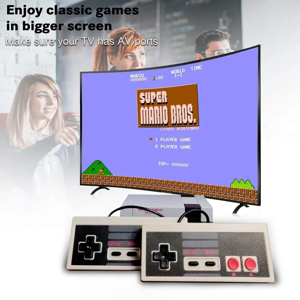 Mini klasyczna edycja konsola do gier wideo AV/HDMI NES Retro z 2 kontrolerami wbudowanymi 600 klasycznych gier Nintendo