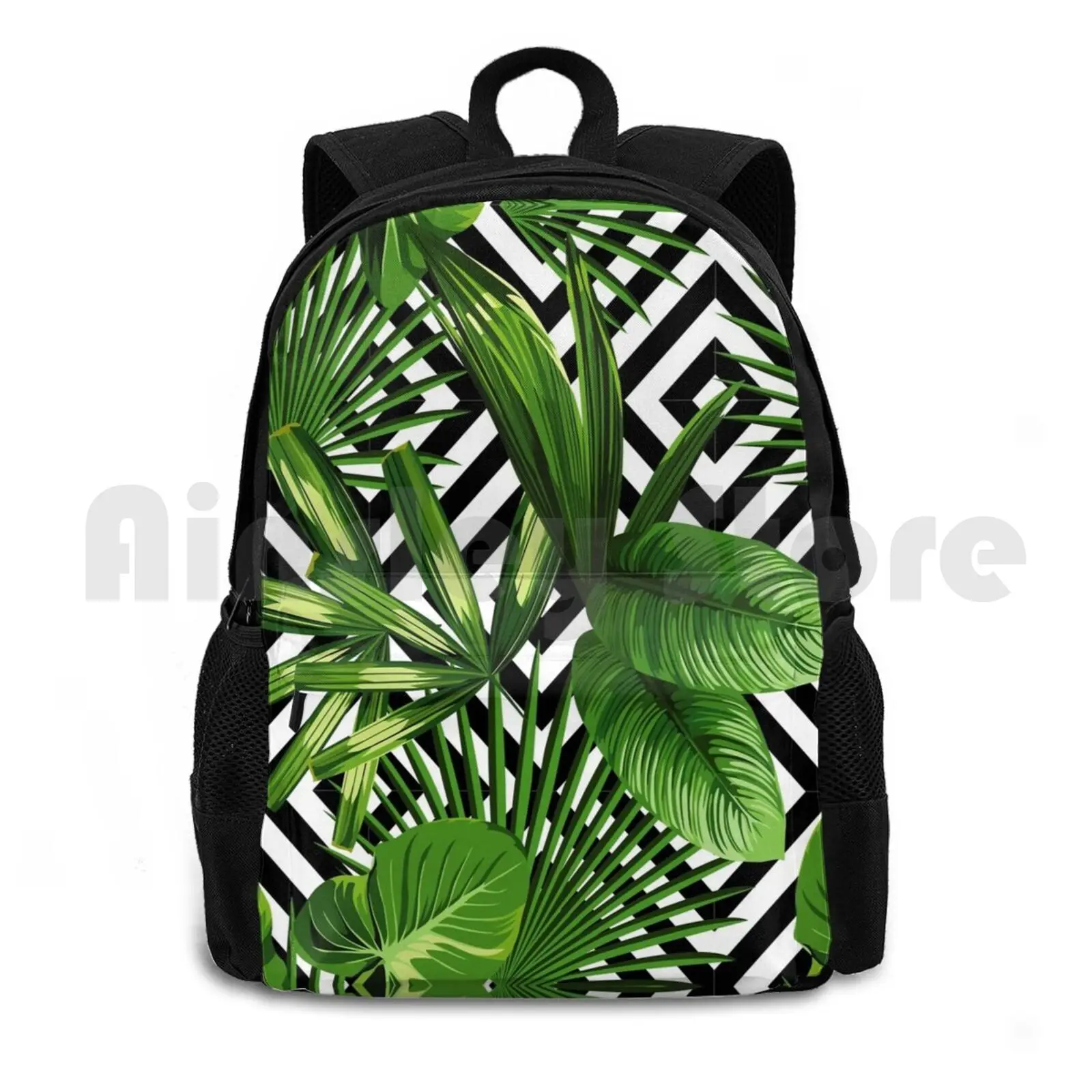 

Exotic Jungle Print Outdoor Hiking Backpack Waterproof Camping Travel Jungle Jungle Exotic Exotic Palm Trees Palm Tree Jungle