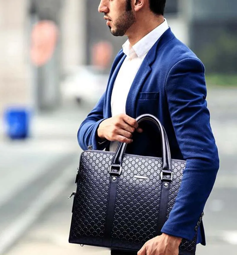 Hot Sale New Men Fashion Business Briefcase High Quality Leather Handbag Large Capacity Shoulder Bags Laptop Bags Messenger Bag