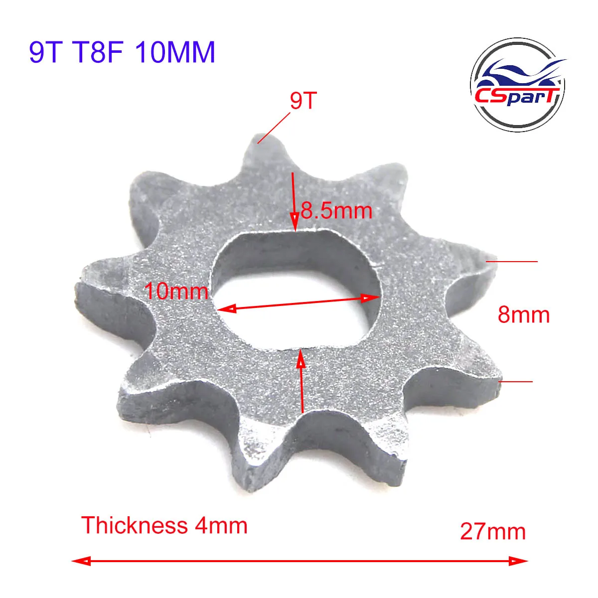 Sprocket Gigi 9 Gigi 9 T T8F Oval 10MM Silet EVO X-carnitizleting Roda Gigi 500W 800W 1000W Motor Skuter Listrik