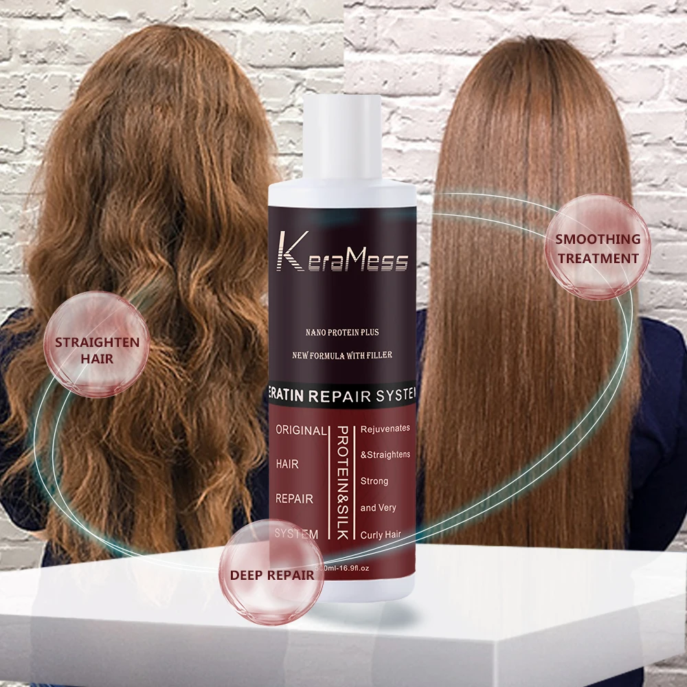 Wholesale Brazilian Keratin Hair Treatment Straightener Straightening Smoothing For Curly Hair With Natural  Keratin Salon