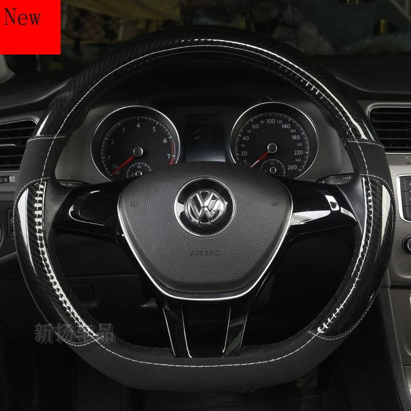 

Universal Leather Microfiber Steering Wheel Cover 37\38cm All Models for Volkswagen Magotan Sagitar LaVida Bora Accessories