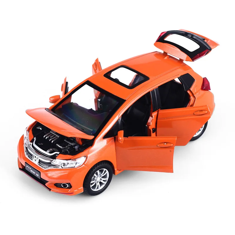 Hot sale 4 colors 1:32 Honda Fit metal alloy model car,children's sound and light pull back puzzle SUV toy car,free shipping