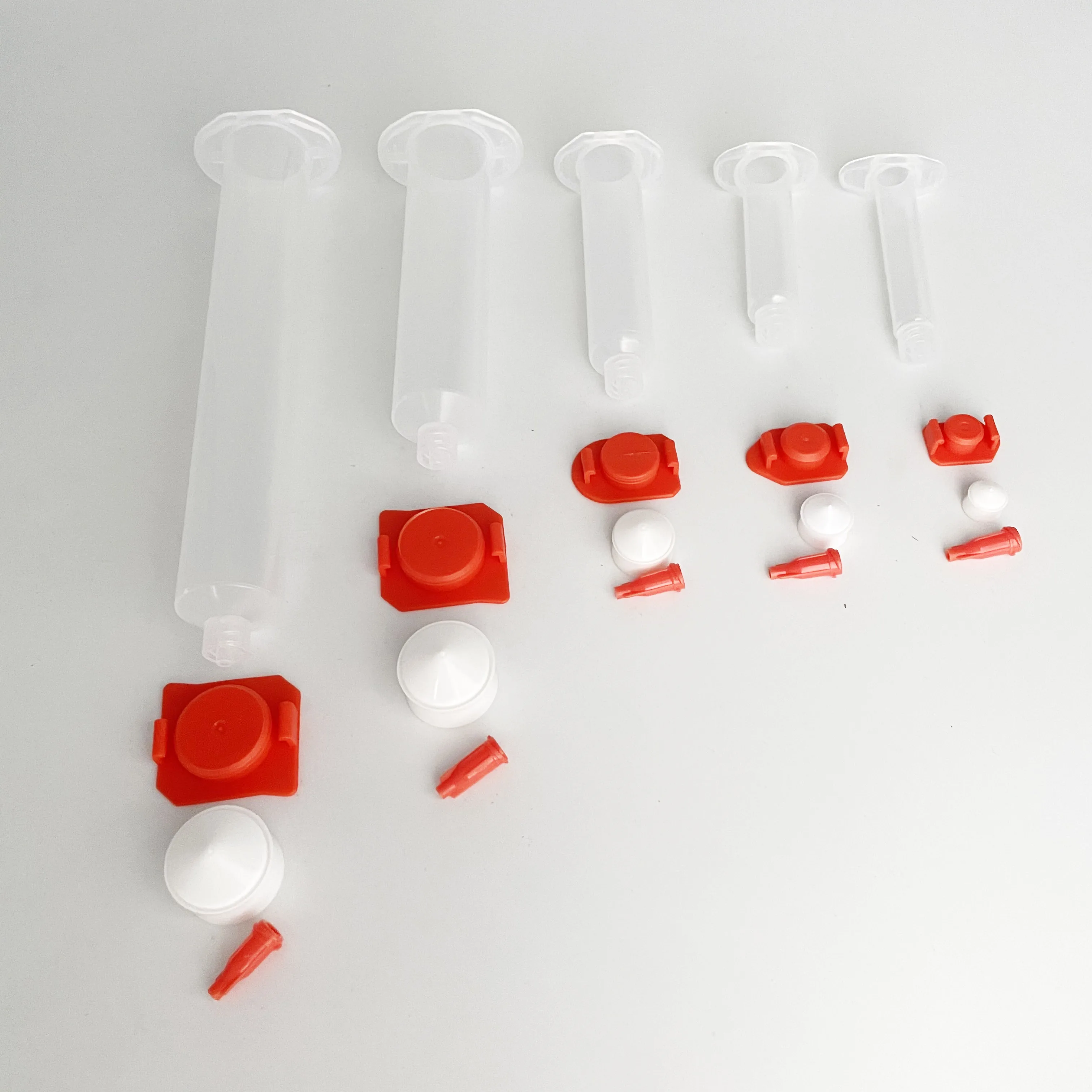 

50sets/lot air distribution 10CC adhesive glue dispense syringe barrel sleeve,pistont,tip cap,end caps