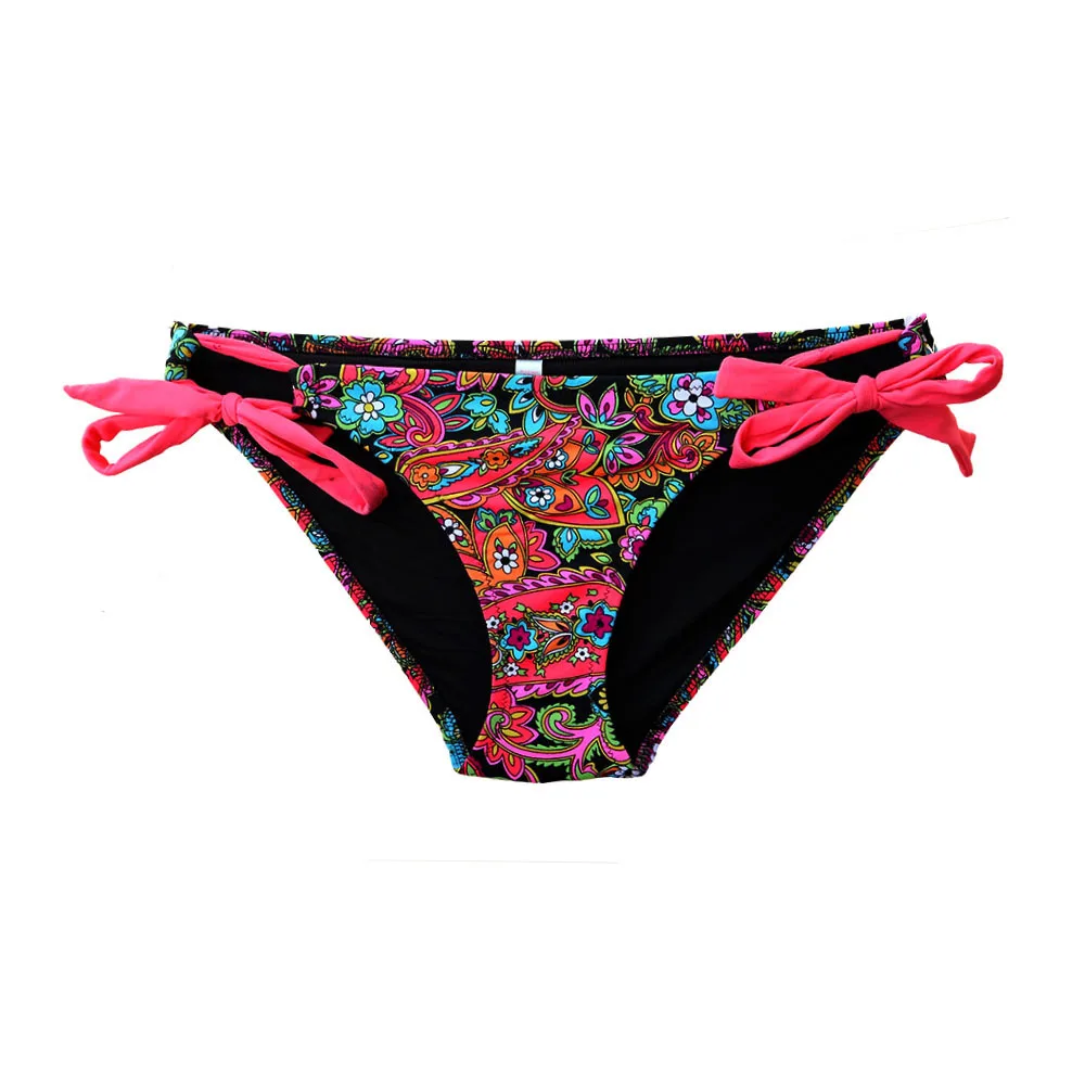 Parte inferior de Bikini a rayas para mujer, bañador Sexy secreto, Bikini brasileño de vendaje, trajes de baño