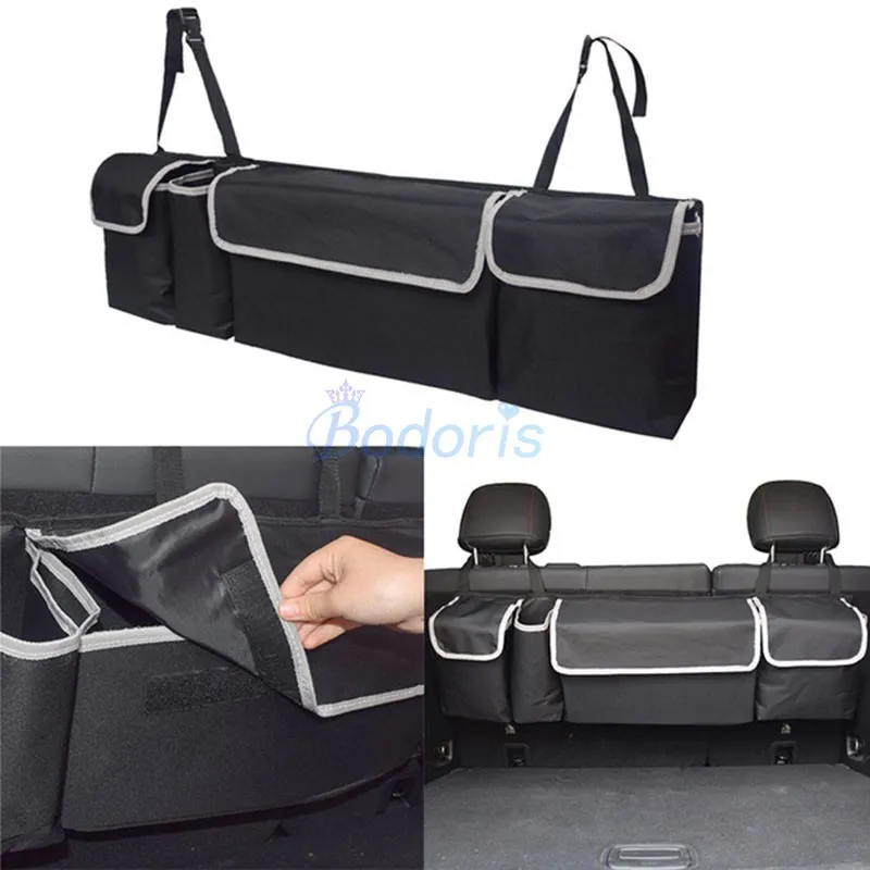 For Toyota Fortuner Innova RAV4 Highlander Rear Seat Back Pockets Storage Bag Auto Trunk Organizer Stowing Tidying Accessories