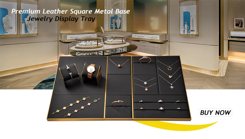 Oirlv Graues Mikrofaser- und PU-Leder Schmuck-Organizer-Tablett, abnehmbare Schmuckaufbewahrung und -präsentation für Ohrringe, Ringe, Halsketten für Geschäfte – Detail 17
