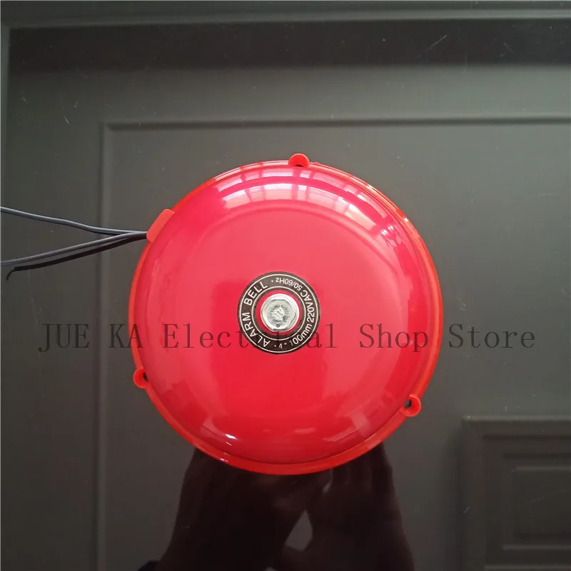 AC 220V 150mm 6 inch Dia Schools Fire Alarm Round Shape Electric Bell Red
