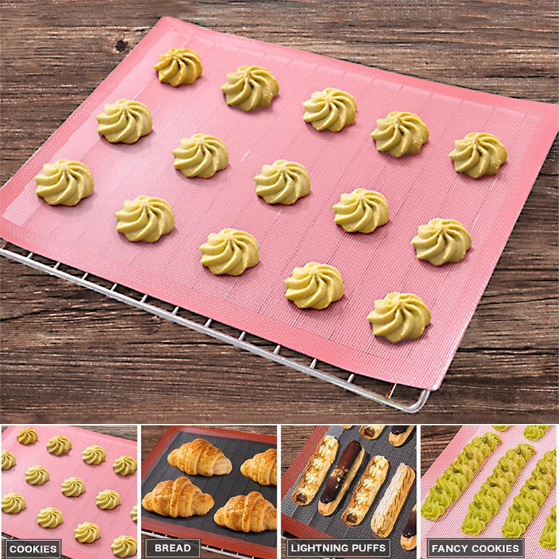 Perforated Silicone Baking Mat Oven Sheet Liner Heat Resistant Biscuit Puff Baking Mesh Cookie Pastry Nonstick Rolling Dough Pad