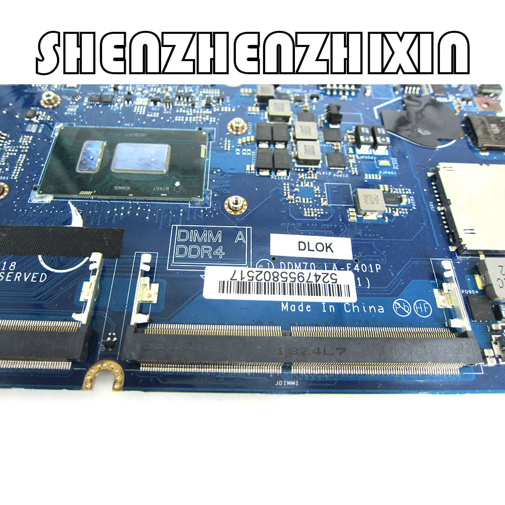 YOURUI FOR DELL Latitude 5490 Laptop motherboard with SR3L9 I5-8350U CPU CN-0P7RFR 0P7RFR P7RFR LA-F401P full working