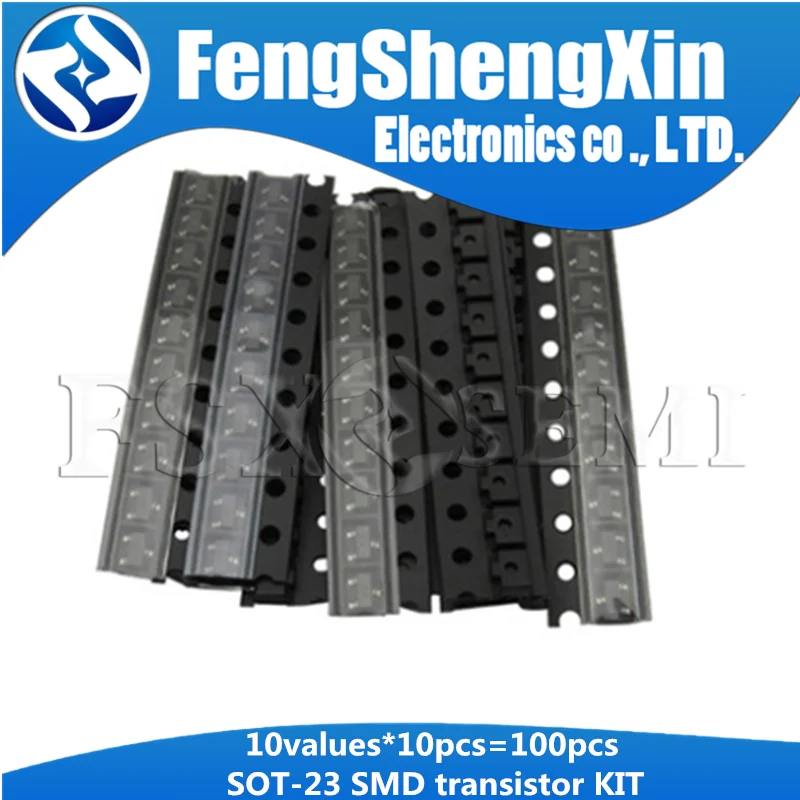 10values x10pcs=100pcs SOT-23 SMD transistor KIT S9013 S9014 S9015 S9018 MMBT3904 MMBT3906 SS8050 SS8550 2N5551 2SC1815