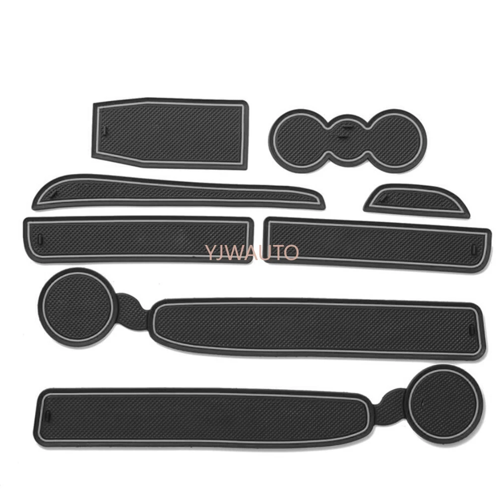 Door Slot Mat for Skoda Octavia Gate Groove Cushion Car Door Rubber Cup Holder Mats Anti-slip Carpets Position