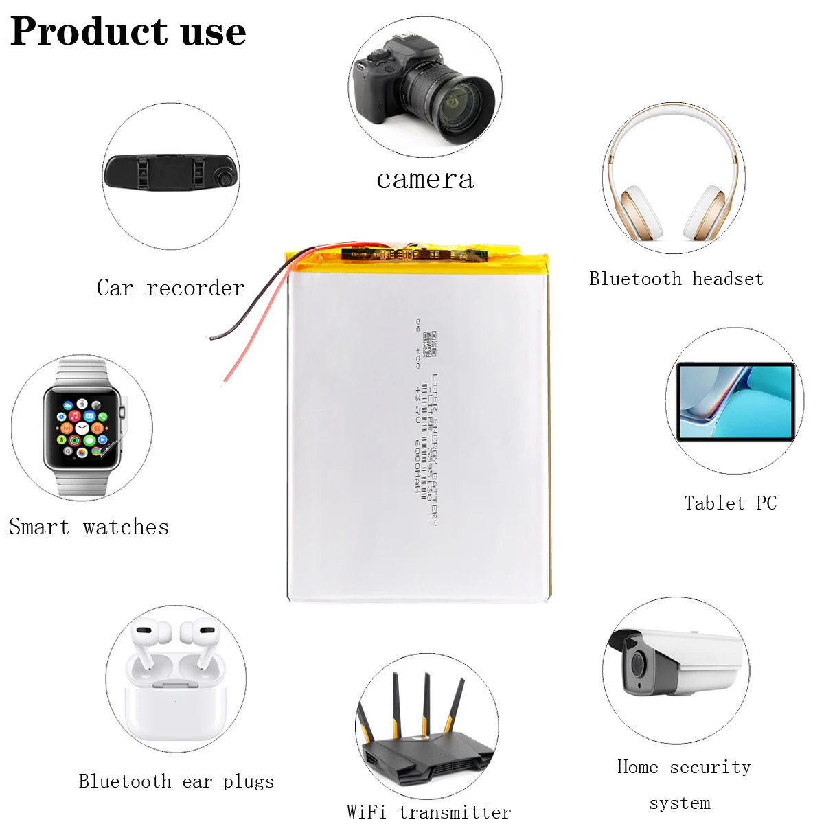 = 3.7 فولت بطارية الجهاز اللوحي 6000mah 3595130 سعة كبيرة كل العلامة التجارية العالمي بطاريات ليثيوم قابلة للشحن