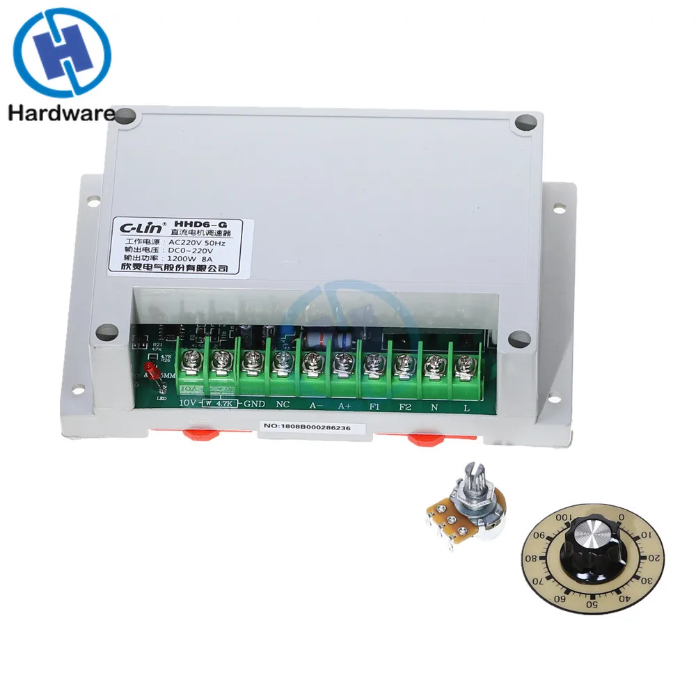 HHD6-G PWM Motor Speed Controller Input AC220V Output DC 0-220V 1200W -10~+65C Adjustable Electrical Supplies 145*90*41mm