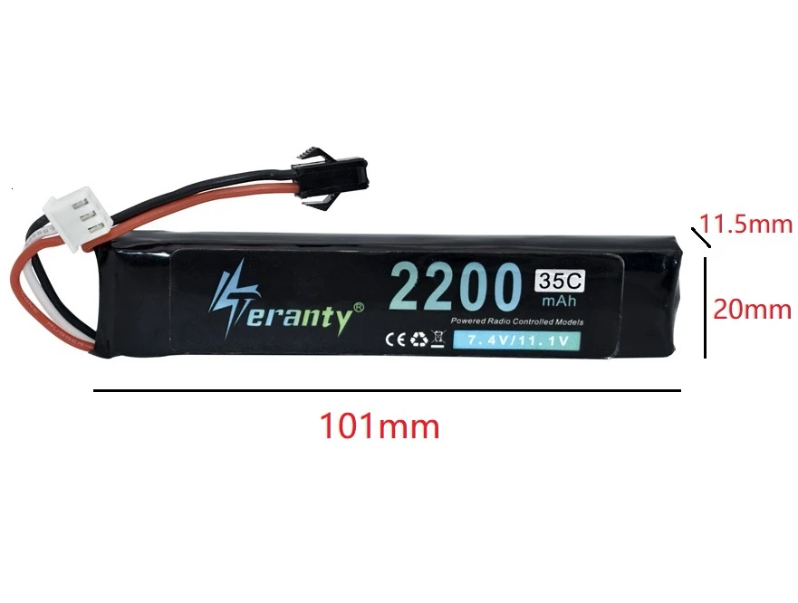 #101mm 7.4v 2200mAh bateria Lipo do pistoletu na wodę 2S 7.4V bateria + ładowarka do Mini Airsoft BB pistolet powietrza zabawki elektryczne