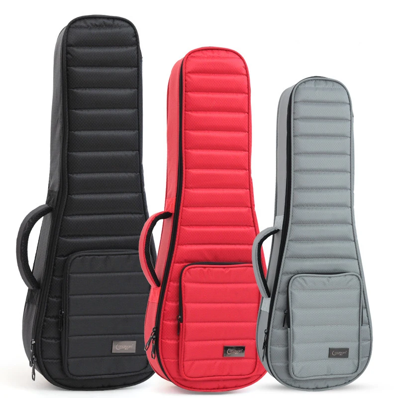 Ukulele Hard Box Case Bag 21 23 24 26 Inches Soprano Concert Tenor Ukelele Gray Guitar Accessories Parts Gig Sponge Waterproof