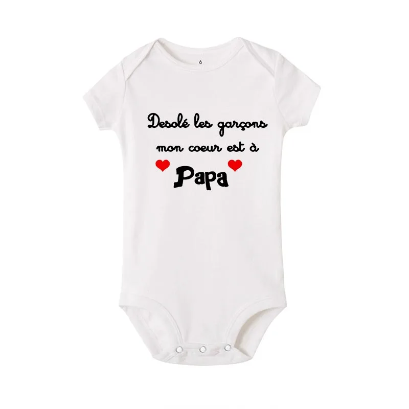 Sorry Girls Boys My Heart Is Mom or Dad Newborn Baby Bodysuits Toddler Short Sleeve Outfit Infant Jumpsuits Clothes Ropa Gifts