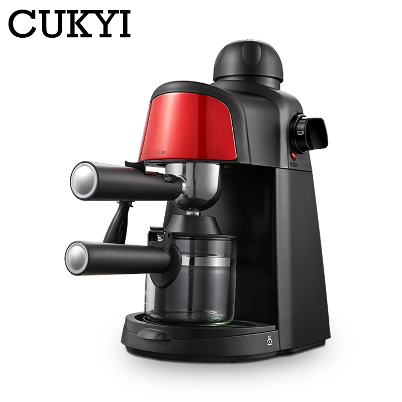 CUKYI 240ml Semi-Automatic Steam Type Espresso Coffee Machine Pressure relief Protection Pause Function Coffee milk foam Maker