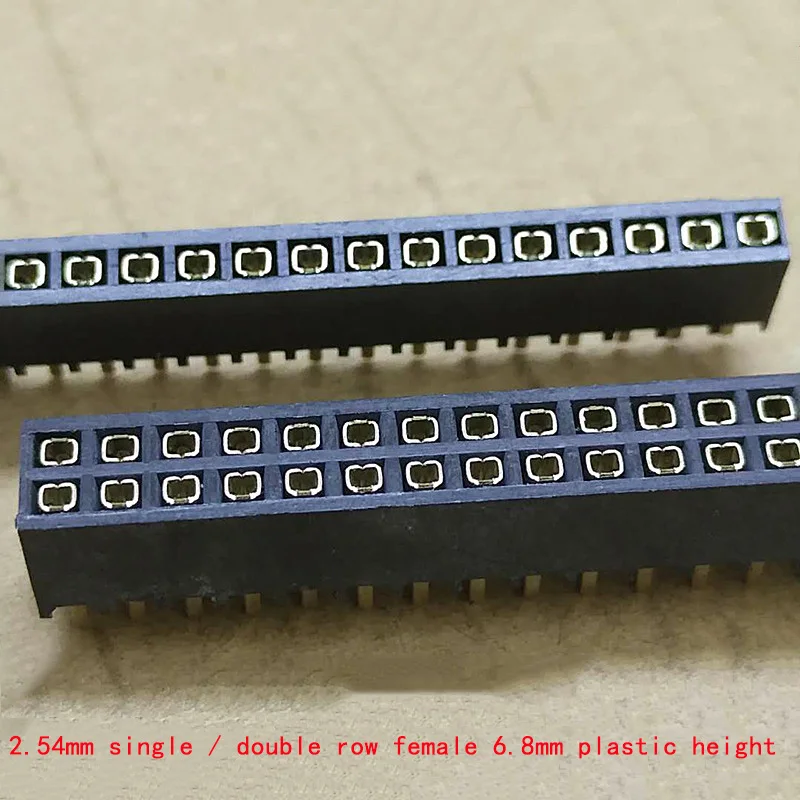 2.54mm pitch single row double row row female row pin female seat square bag four bread square hole gold plated