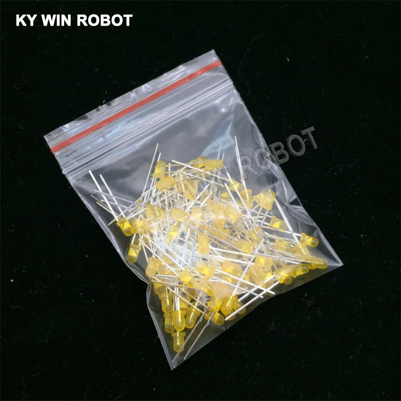 100 Stück 3mm LED-Dioden 3 mm Sortiment Weiß Grün Rot Blau Gelb Orange Rosa Lila Warmweiß DIY Leuchtdioden – Detail 13