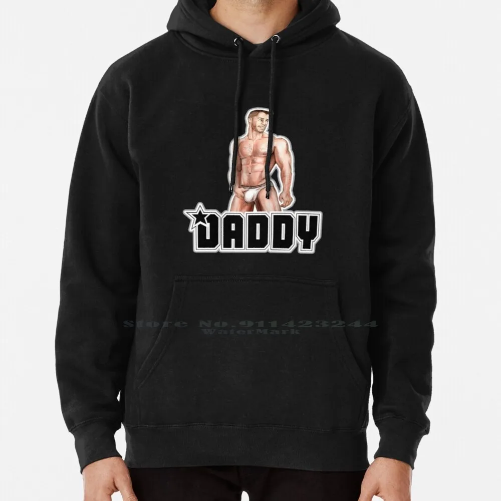 Hot Daddy Hoodie Sweater 6xl Cotton Gay Dad Hot Dad Muscle Lgbt Gay Interest Male Pinup Sexy Gay Pride Iml Folsom Boystown Hunk