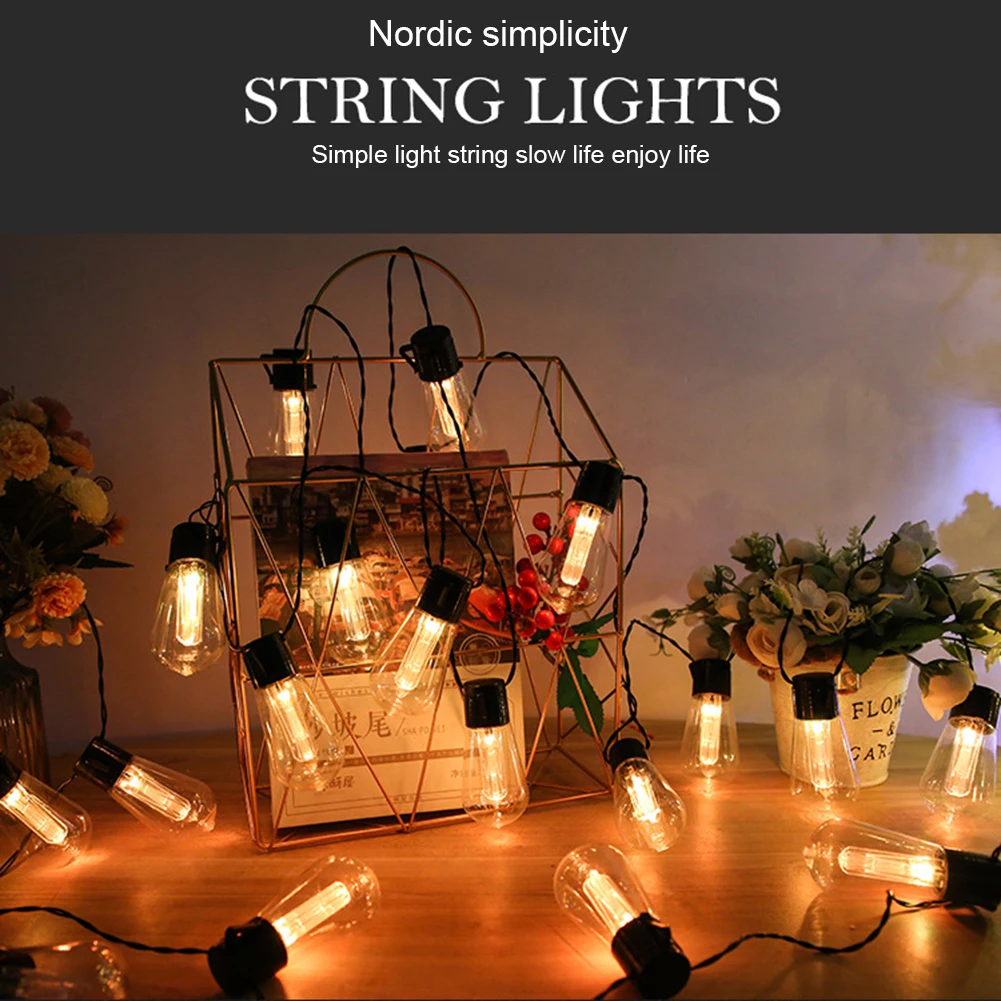 Outdoor Garden Decor Colorful Garland Lights LED String Light Simulation Plastic Bulb Ball Light for Home Wedding Party