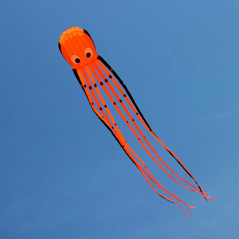 Aquilone per polpo morbido 3D da 8 m per bambini con aquiloni gonfiabili con manico mostrano aquiloni